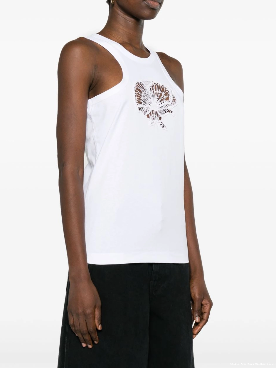 Cheap McCartney tank cotton Stella top floral-embroidered Women 0703